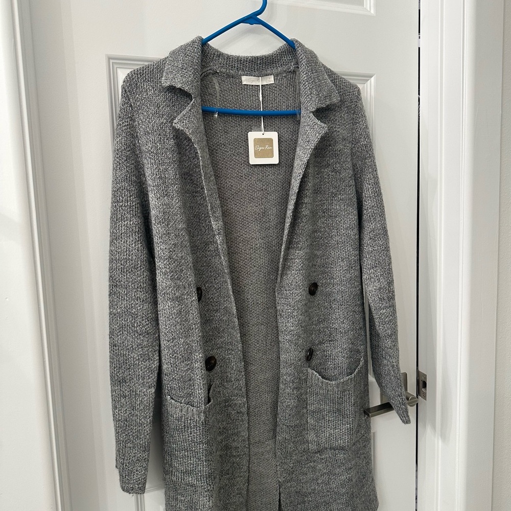 Gray Women's Sweater Cardigan